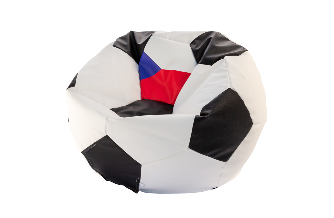 Zitzak met vlag Tsjechie - Voetbal EURO 2024 - Ø 90cm - Eco-leer