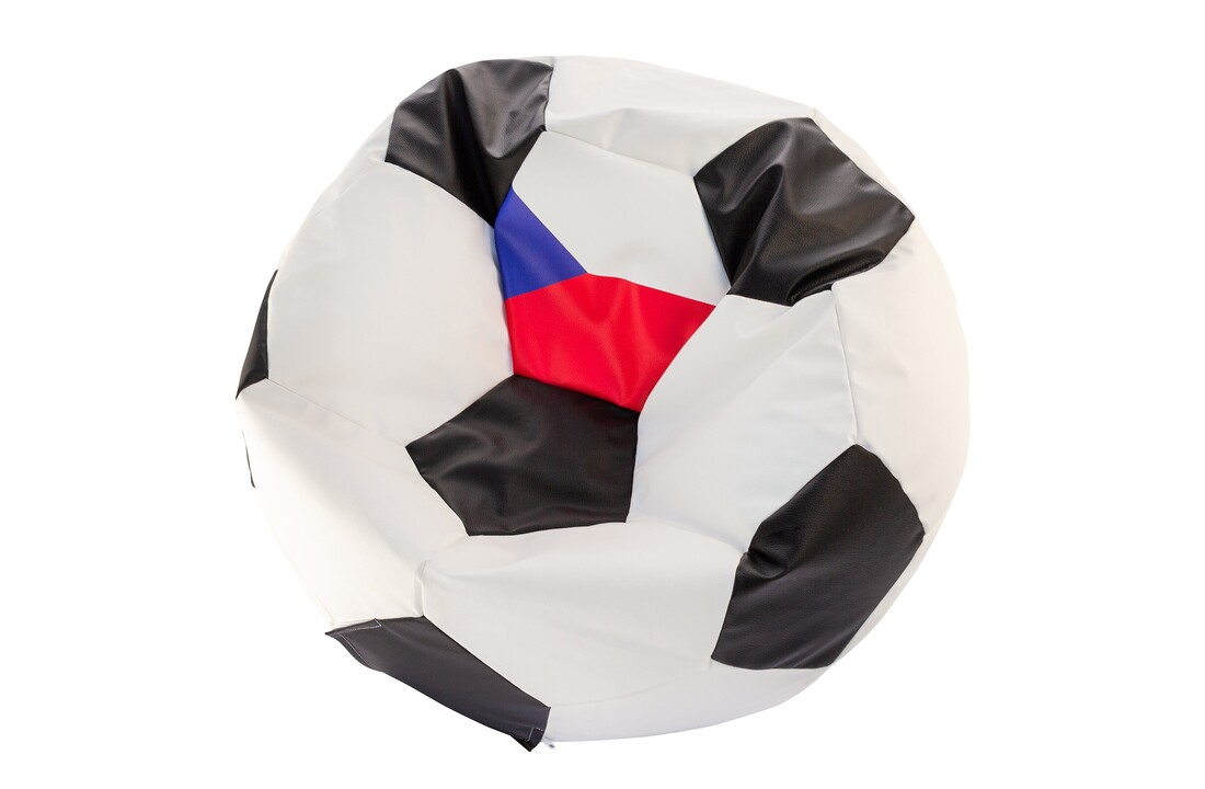 Zitzak met vlag Tsjechie - Voetbal EURO 2024 - Ø 90cm - Eco-leer