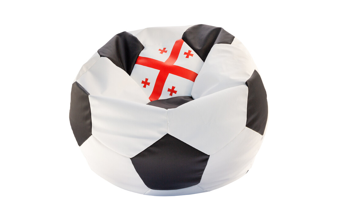Voetbal zitzak Georgië EURO 2024 Ø 90 cm Rood/Wit/Zwart Eco-leer