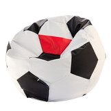 Voetbal zitzak Ø 90 cm, Polen, Eco-leer, Wit/Zwart/Rood