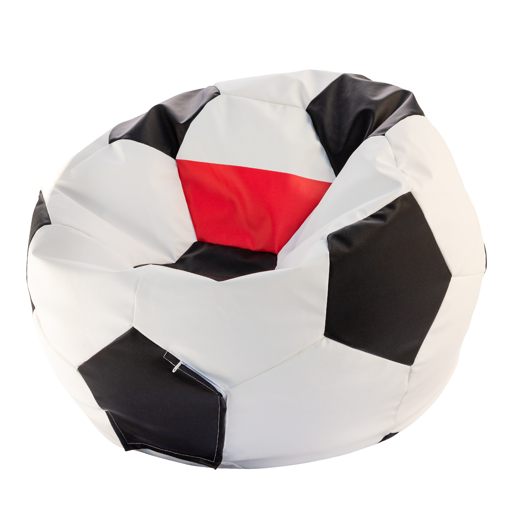 Zitzak voetbal EURO 2024 - Rond Ø 90 cm - Zwart/Wit/Rood (Polen)