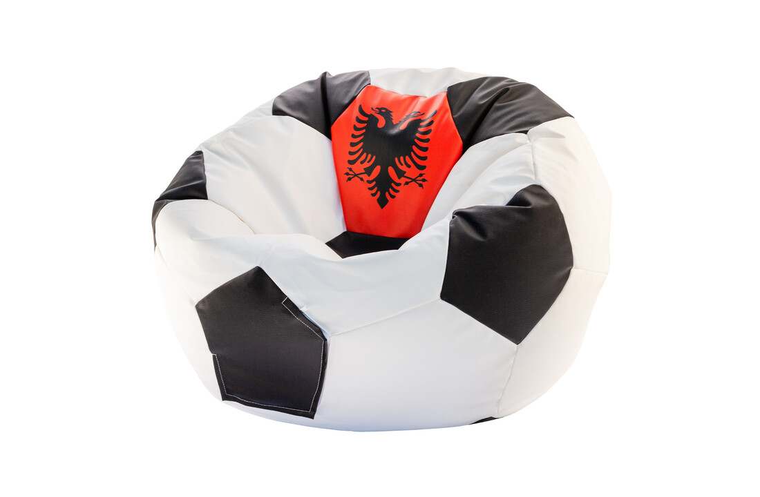 Voetbal zitzak kind - Albanië EURO 2024 - Ø 90cm - Eco-leer
