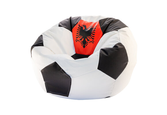 Voetbal zitzak kind - Albanië EURO 2024 - Ø 90cm - Eco-leer