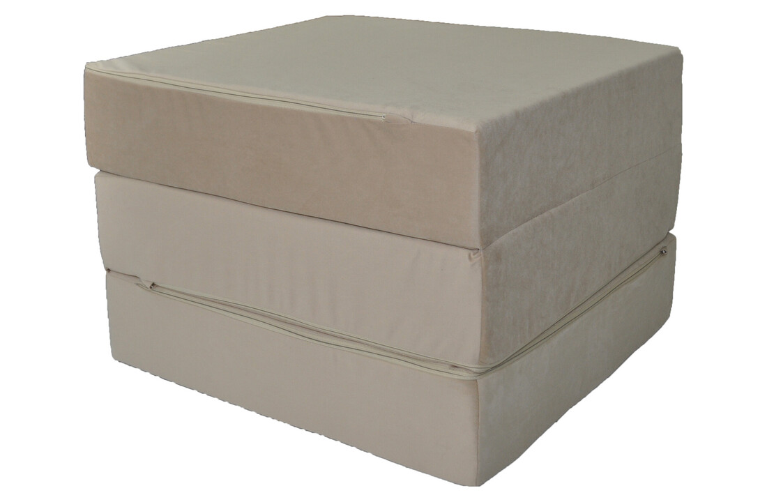 Opklapmatras logeermatras 195x65x15 cm beige T-25 schuim