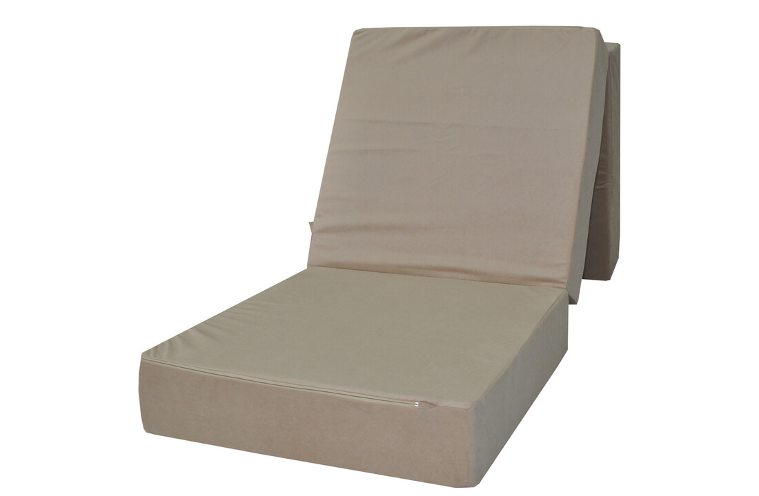 Opklapmatras logeermatras 195x65x15 cm beige T-25 schuim