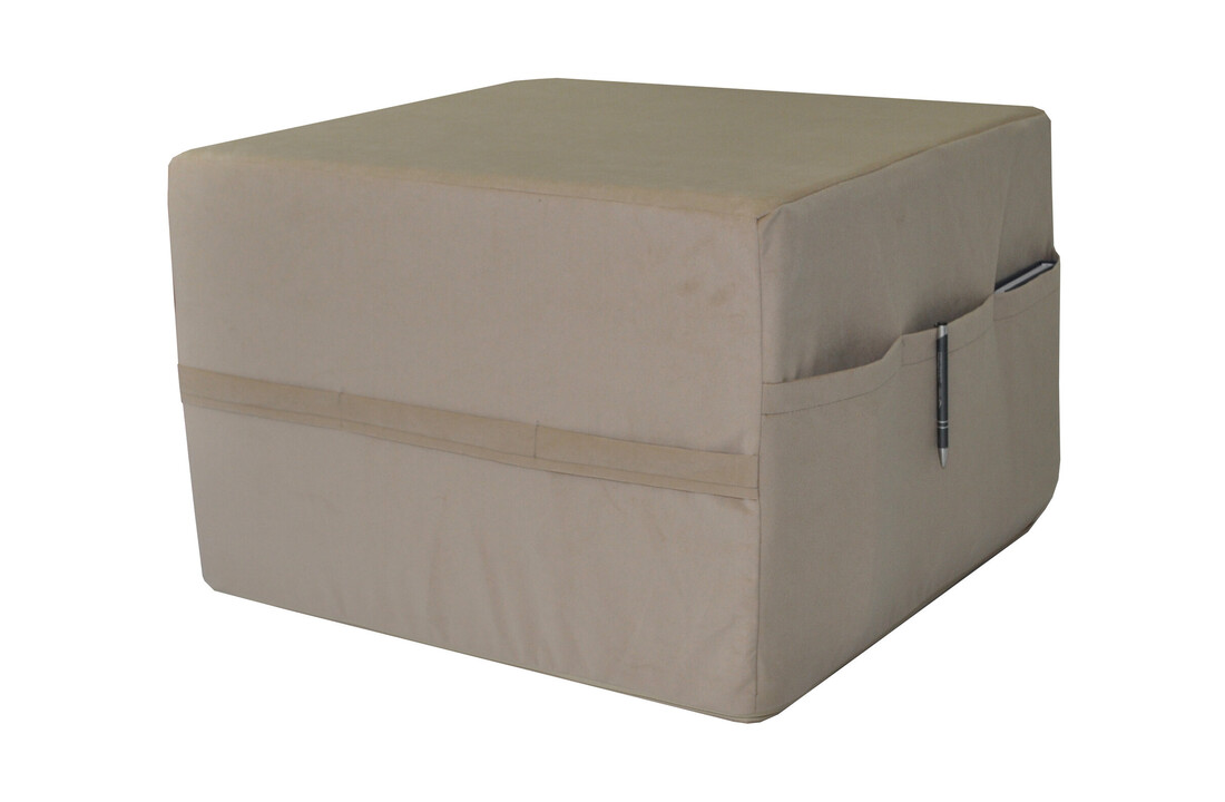 Opvouwbaar logeerbed 195x65x15 cm beige schuimmatras
