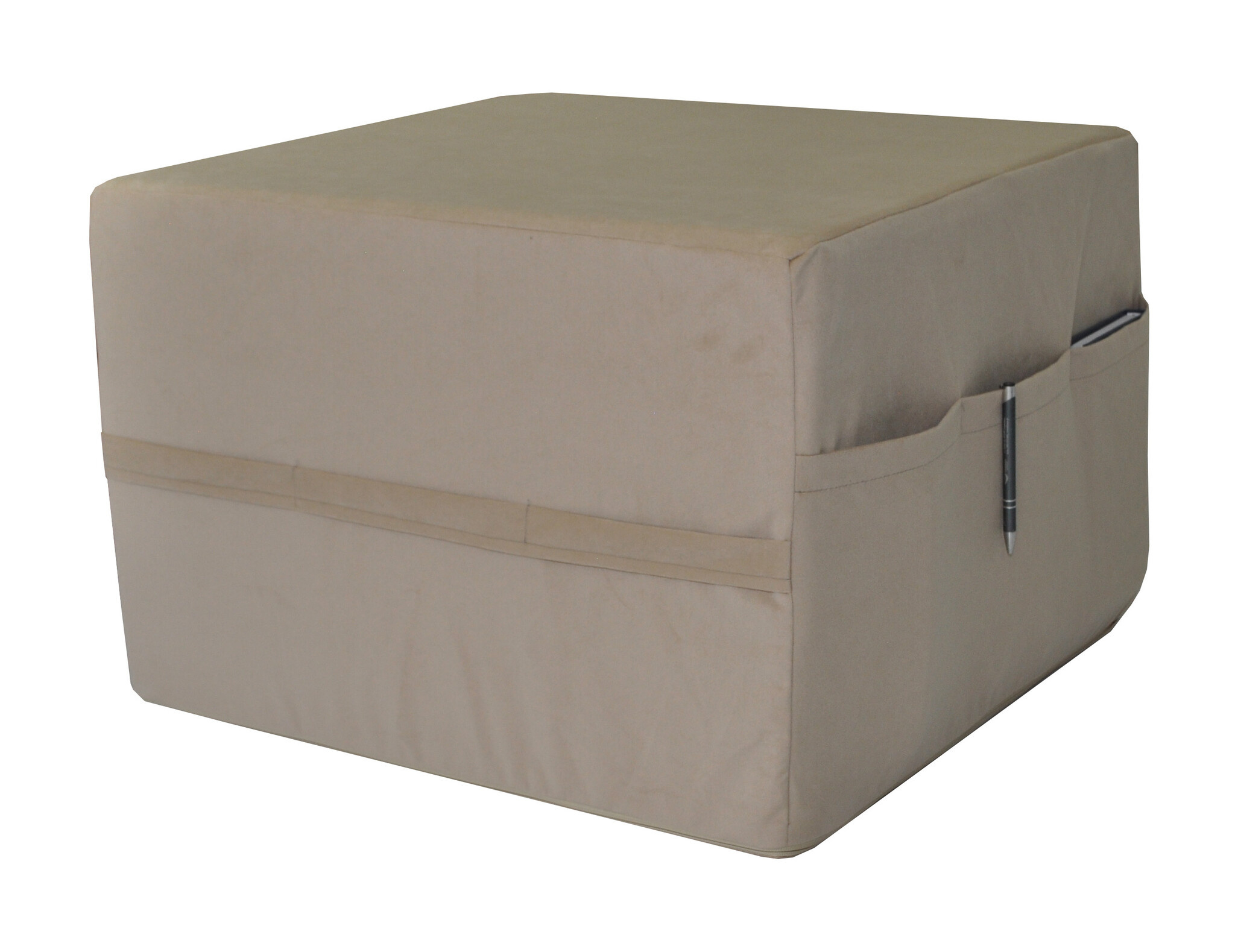 Opvouwbaar logeerbed 195x65x15 cm beige schuimmatras