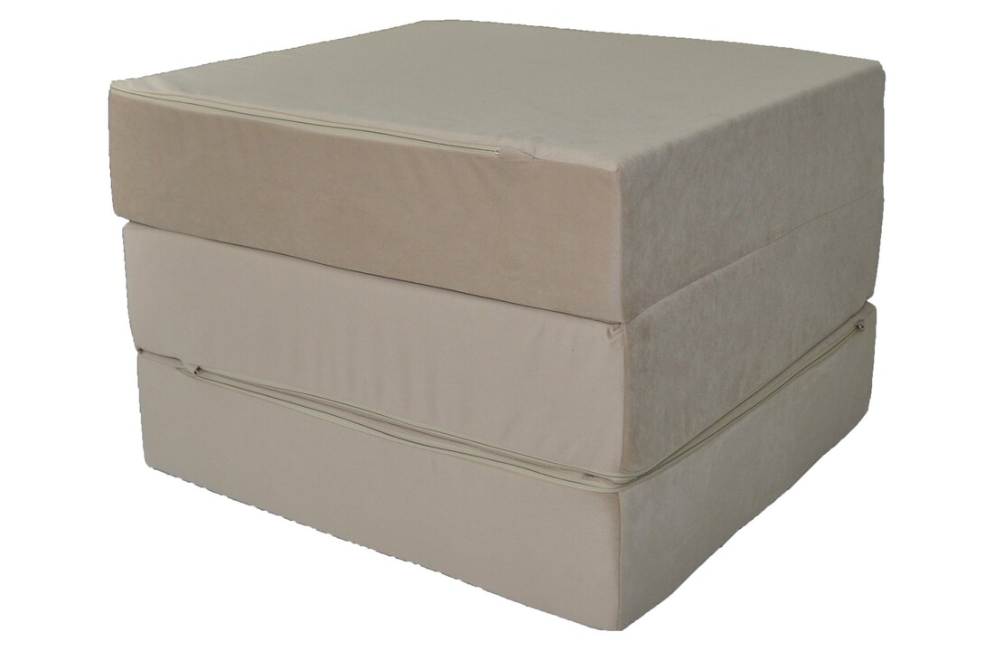 Beige gastenmatras - Opvouwbaar logeermatras 195x65x15 cm T-25 schuim