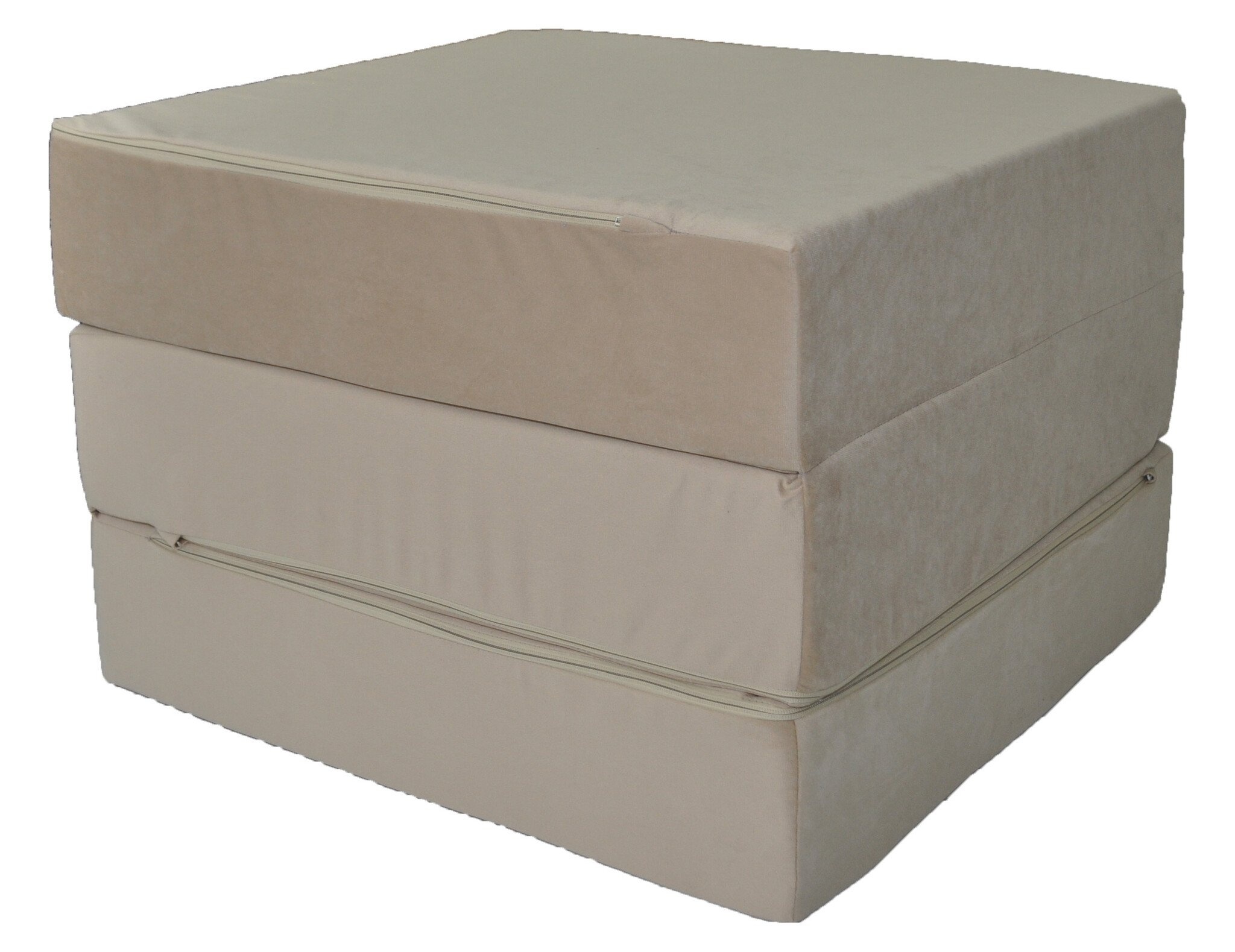 Beige gastenmatras - Opvouwbaar logeermatras 195x65x15 cm T-25 schuim