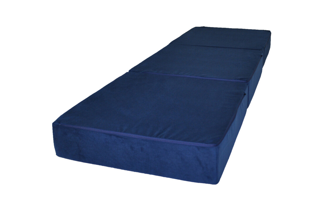 Logeermatras opklapbaar - 195x65x15 cm - Marineblauw Schuimmatras