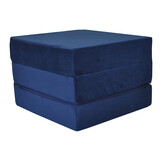 Slaapbank gastenbed - Opvouwbaar matras marineblauw 195x65x15cm