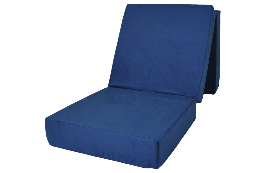 Slaapbank gastenbed - Opvouwbaar matras marineblauw 195x65x15cm