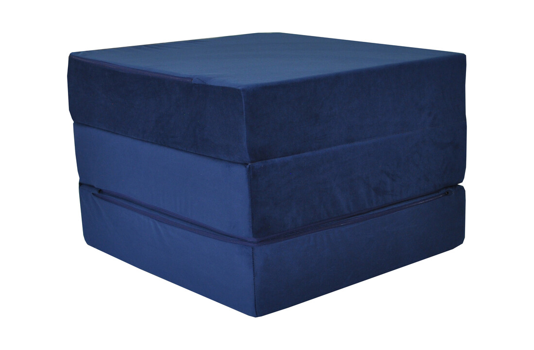 Opvouwbaar matras blauw - Marineblauw logeermatras 195x65x15 cm