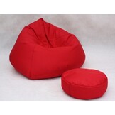XXL zitzak rood | 70x100x100cm | polyester | incl. voetenbankje