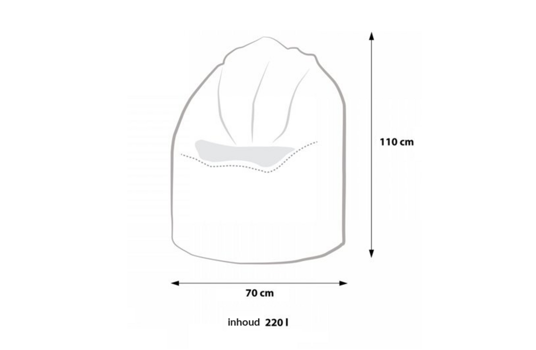 Zitzak stof 110cm polyester meerkleurig | Optimaal comfort