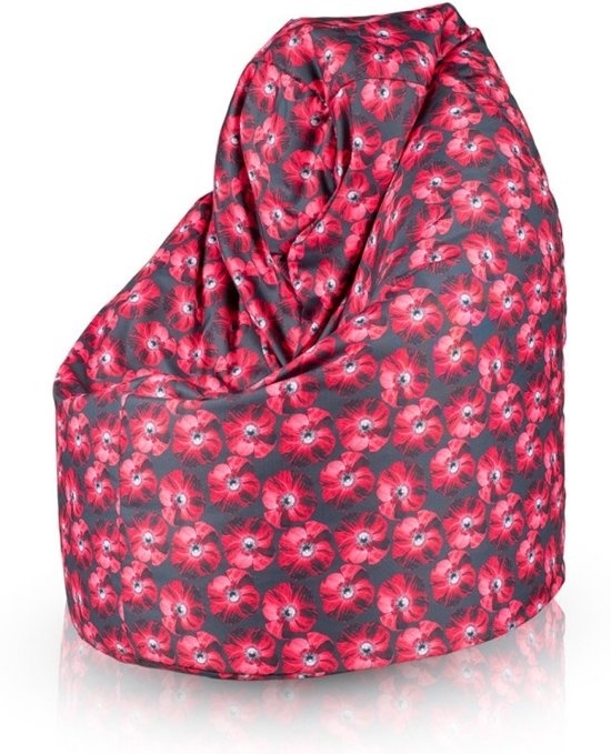 Zitzak bloemenprint 70x70x110cm polyester meerkleurig