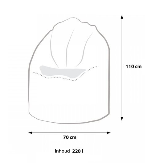 Grote zitzak 110cm stof meerkleurig design
