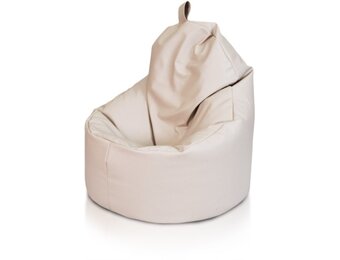 Relaxkussen gevuld - Beige Kunstleer Zitzak Fauteuil 70x70x30 cm