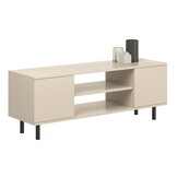 Dressoir open vakken FOCUS - 155x40x48 cm - Crème & Zwart
