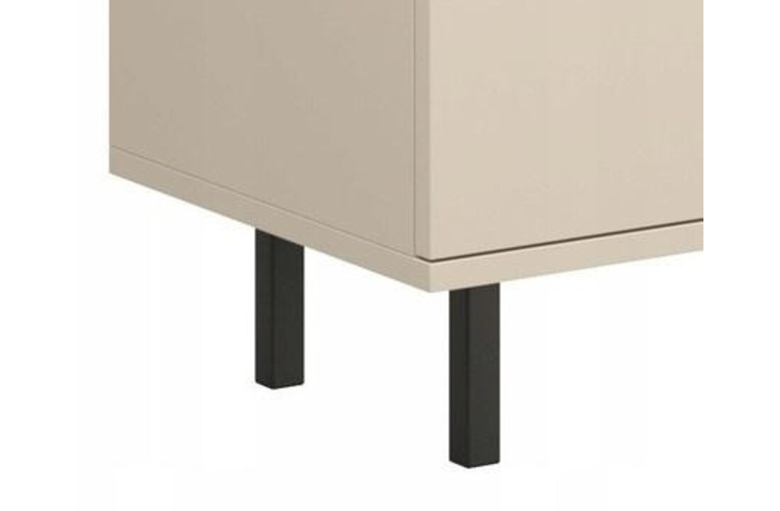 Laag tv meubel zwart 155x40x48 cm crème met zwarte poten