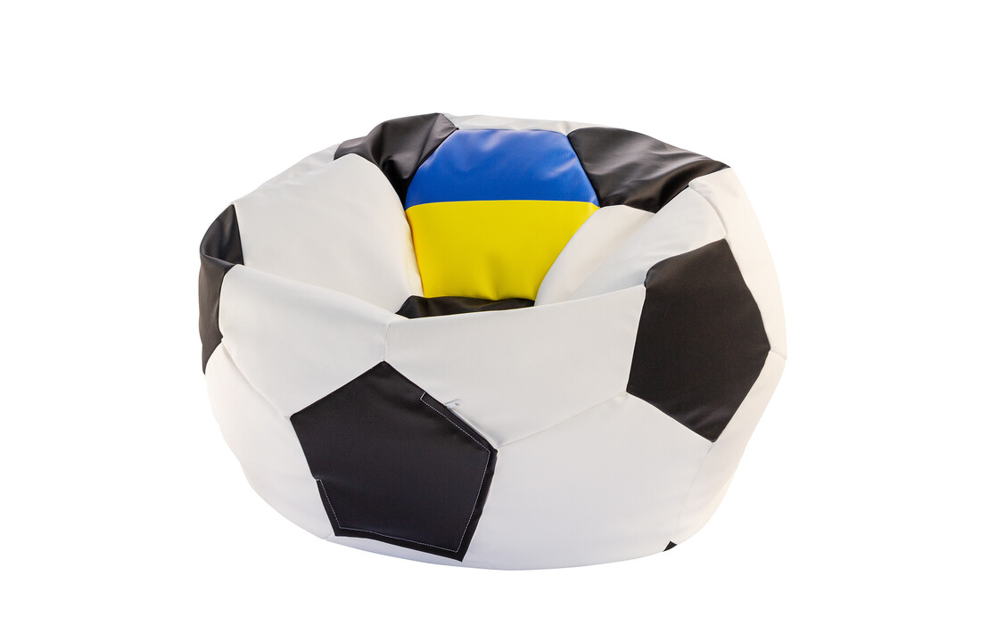 Voetbal zitzak Oekraine - Maat L - Ø 90cm - Blauw/Geel