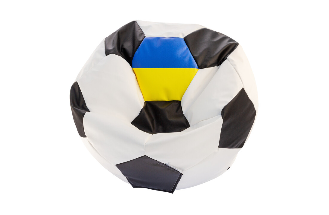Voetbal zitzak Oekraine - Maat L - Ø 90cm - Blauw/Geel