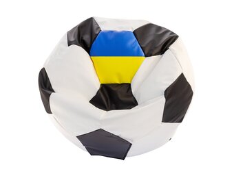 Zitzak voetbal euro 2024 Oekraine L 90cm eco-leer blauw/geel