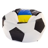 Grote zitzak voetbal maat L (90cm), Oekraïne vlag, eco-leer