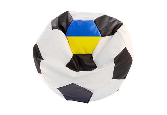 Grote zitzak voetbal maat L (90cm), Oekraïne vlag, eco-leer