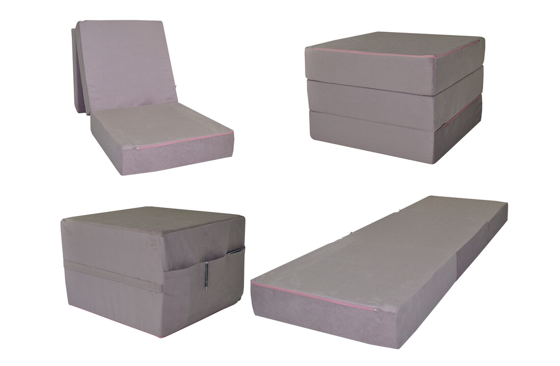 Opklapmatras logeermatras - 195x65x15 cm Lila Schuim