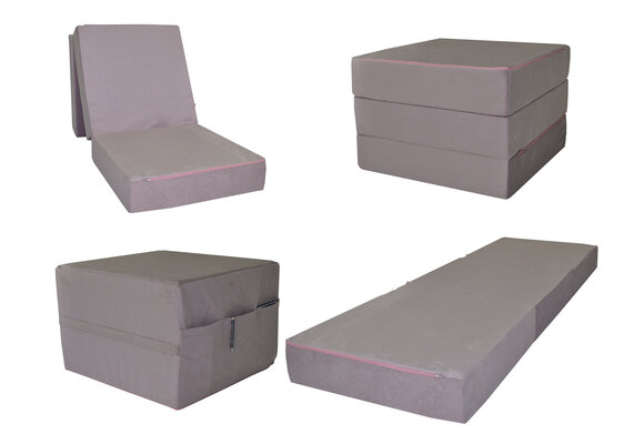 Matras logeerbed opvouwbaar: 195x65x15cm, lila, T-25 schuim