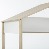 Kinderbed huisje 90x200 | Eiken & Wit | Hout
