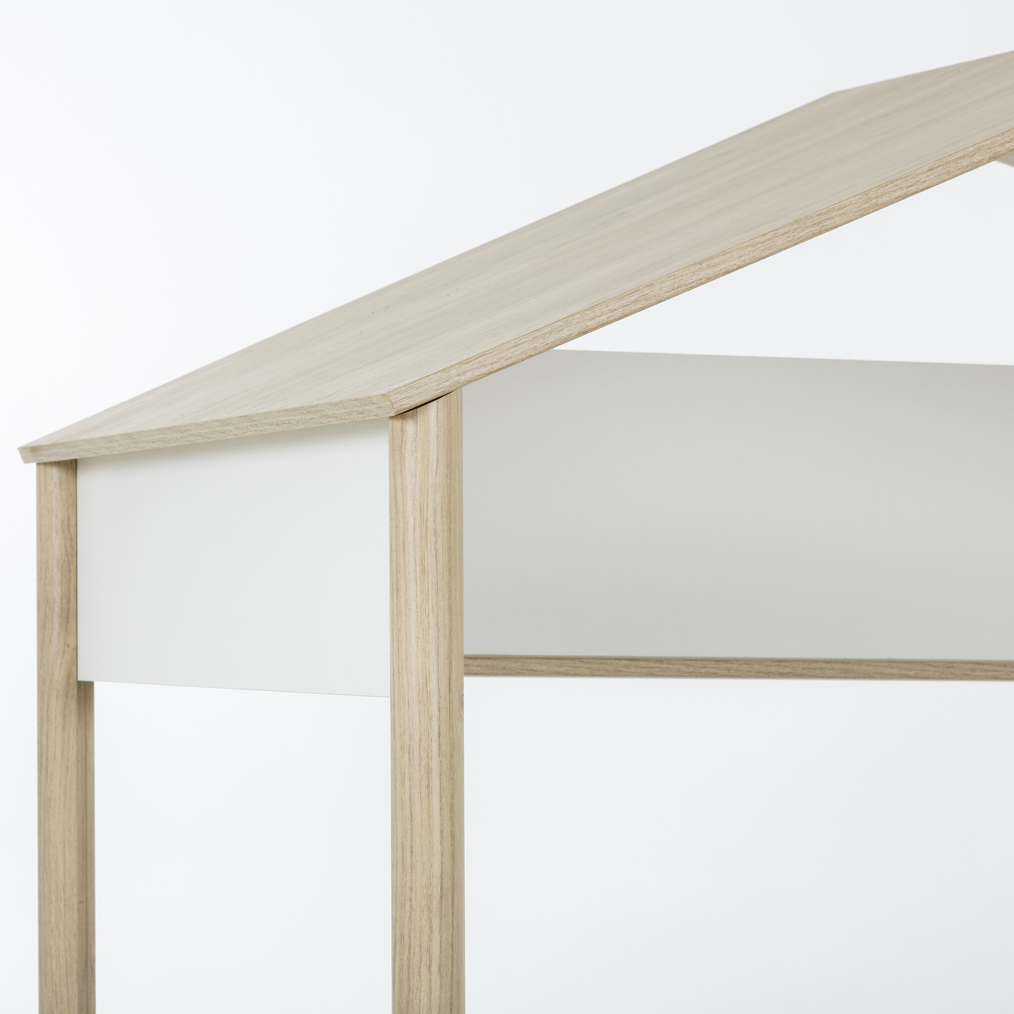 Kinderbed huisje 90x200 | Eiken & Wit | Hout