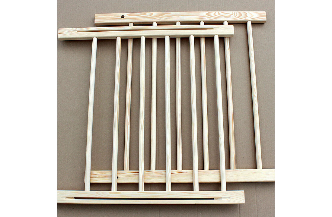 Houten babyhek - 100cm hoog, 52-72cm breed, naturel grenen