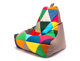 Grote zitzak tuin - KEIKO - 100x80x85cm - Bruin/Multicolor Outdoor Polyester