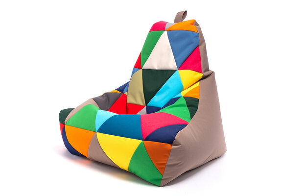 Grote zitzak tuin - KEIKO - 100x80x85cm - Bruin/Multicolor Outdoor Polyester