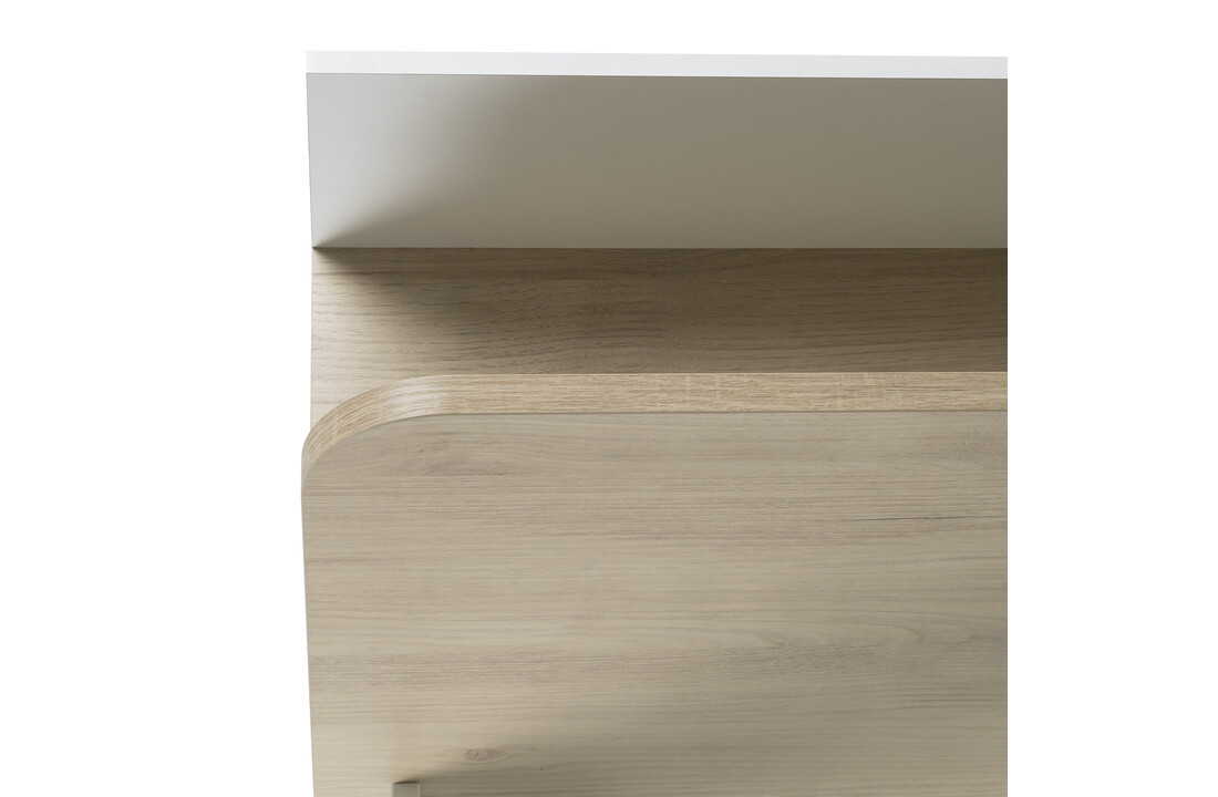 Bedframe rond hoofdbord 120x190 cm eiken wit hout