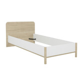 Tienerbed 90x190 cm - Eiken wit houten bedframe - Stoer & Stijlvol