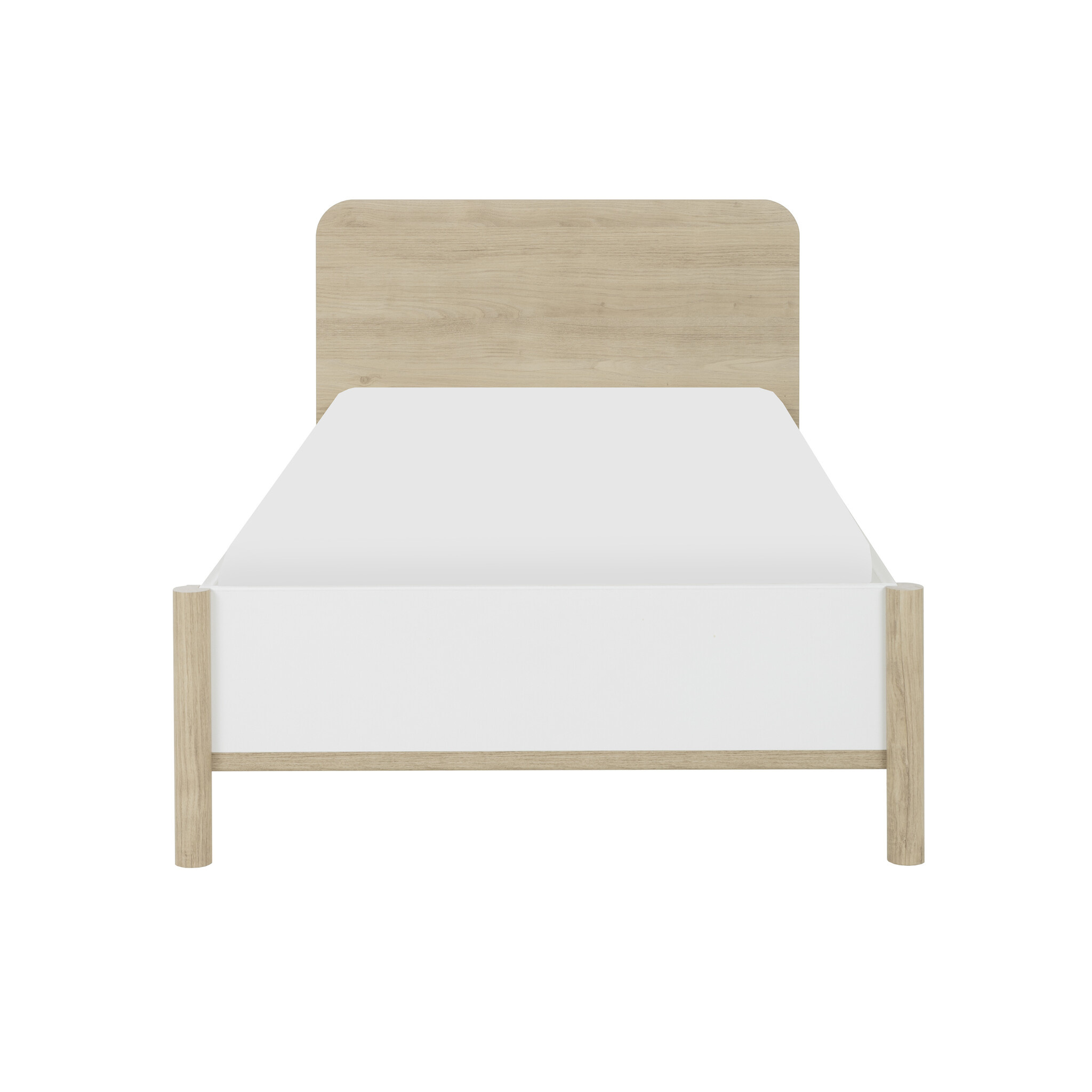 Bedframe hout wit - 90x190 cm - Eiken wit tienerbed