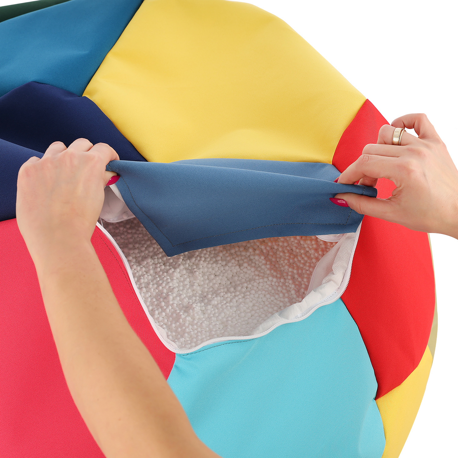 Voetbal zitzak buiten - Waterdicht Outdoor Polyester Multicolor Ø 90cm L