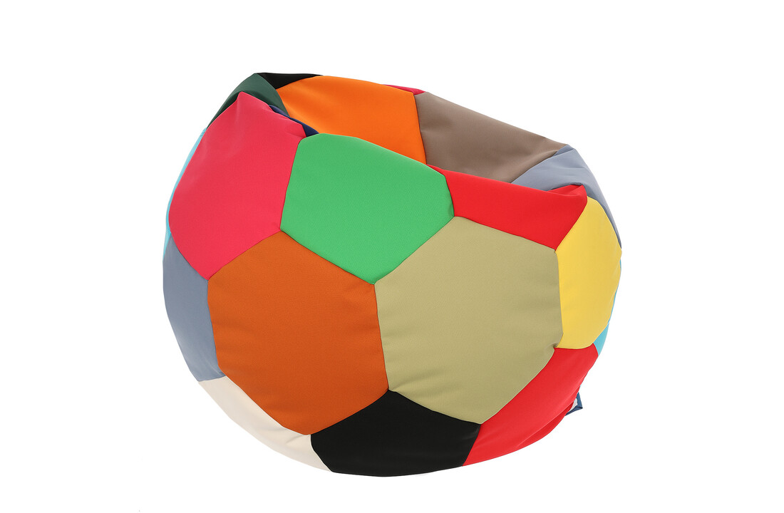 Grote zitzak voetbal - Maat L, Ø 90 cm, Multicolor, Outdoor Polyester