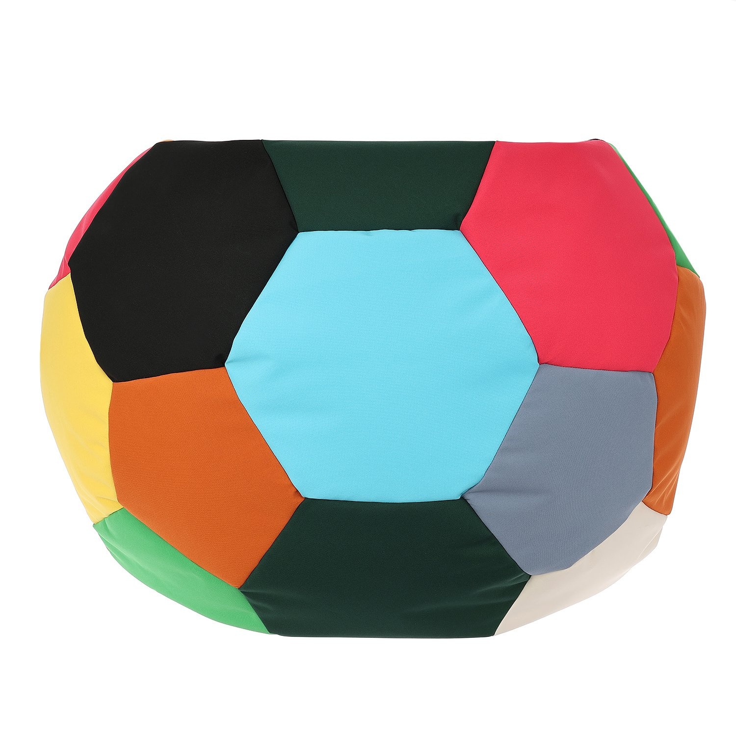 Grote zitzak voetbal - Maat L, Ø 90 cm, Multicolor, Outdoor Polyester