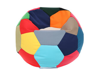 Waterdichte zitzak L - Voetbal design - Ø 90 cm - Blauw/Wit
