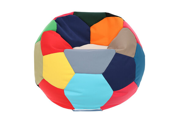 Waterdichte zitzak L - Voetbal design - Ø 90 cm - Blauw/Wit