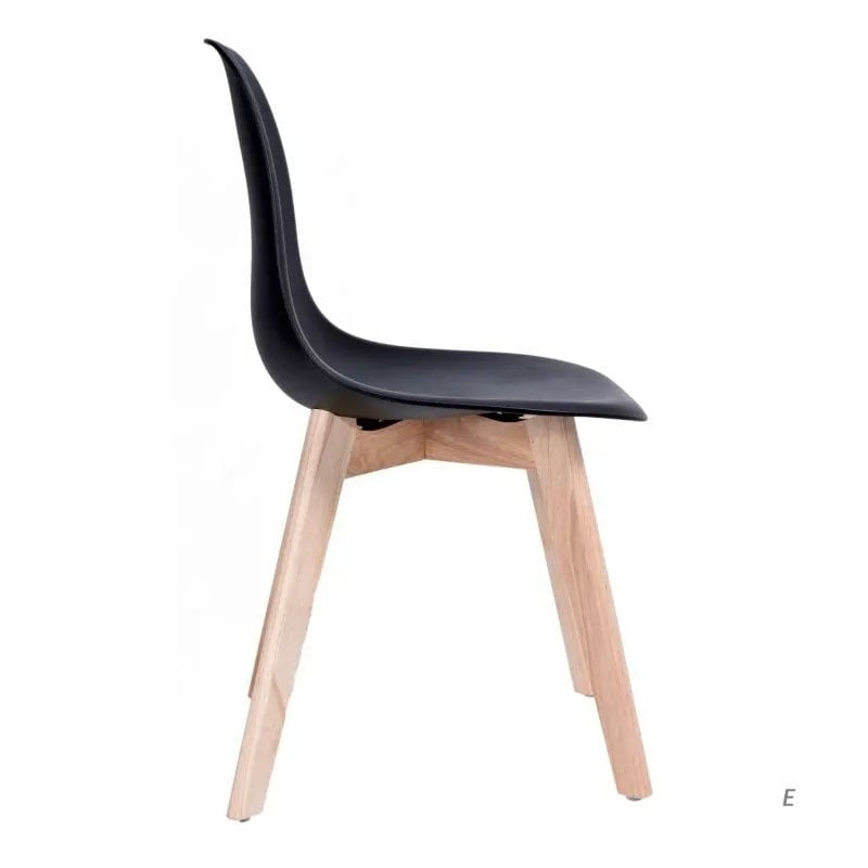 Zwarte stoelen houten poten - Set van 4 eetkamerstoelen - Beukenhout