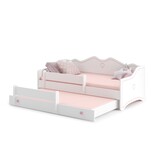 Twijfelaar bed 160x80 - Veelzijdige bedbank wit/roze