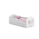 Kinderbed fee eenhoorn roze wit 160x80 cm met lade hekje
