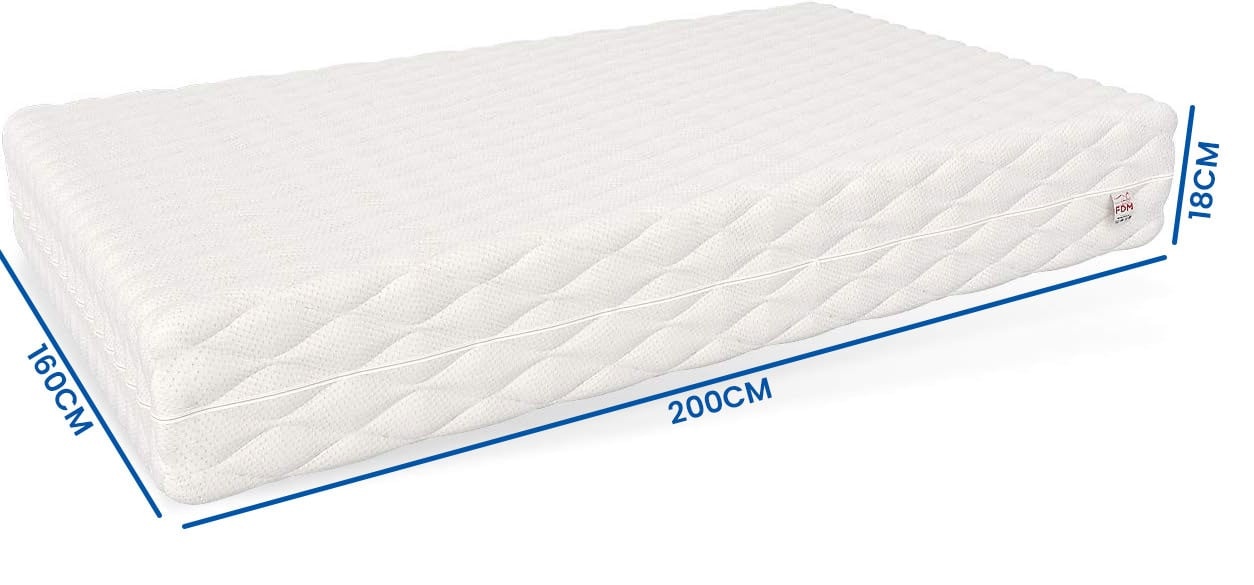 Pocketvering matras 18 cm dik - 160x200 - 7 Zone - Wit