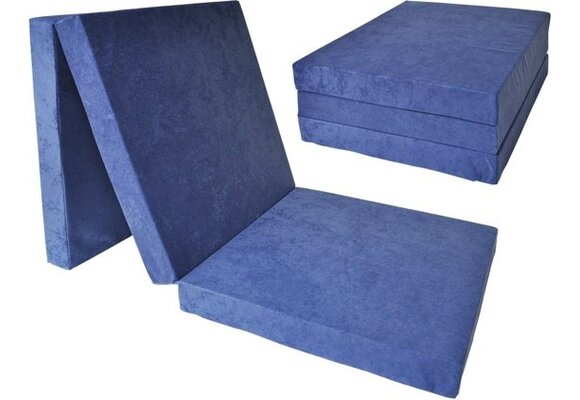 Camping matras 195x80 - Navy blauw foam - Opvouwbaar logeermatras