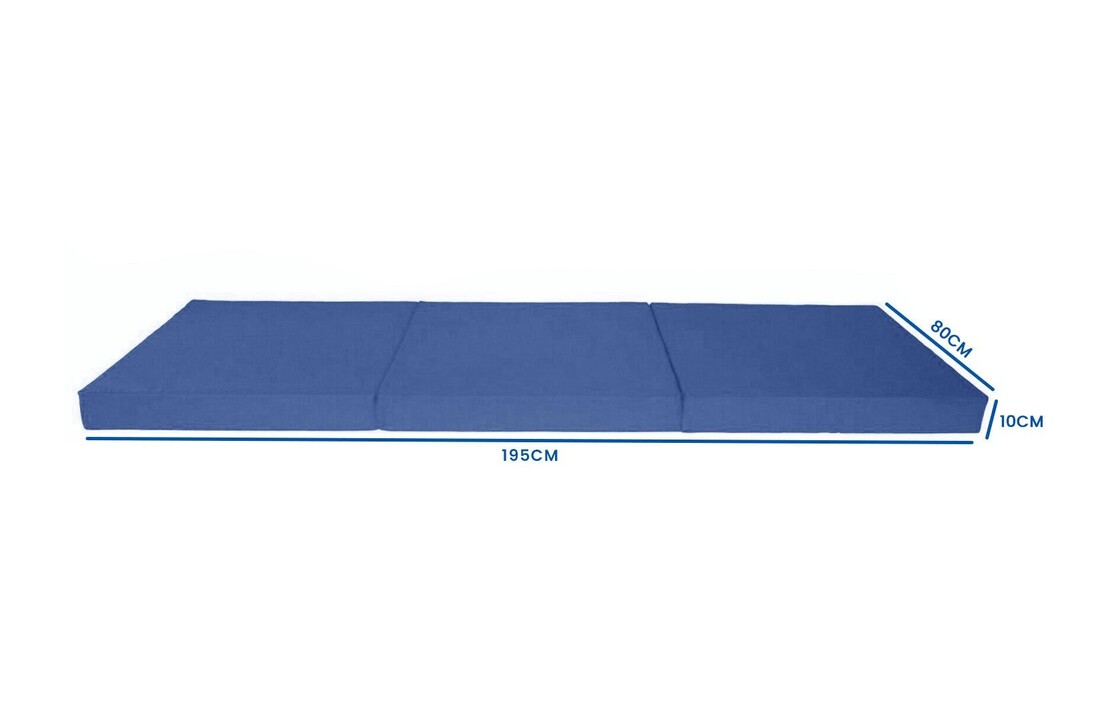 Camping matras 195x80 - Navy blauw foam - Opvouwbaar logeermatras